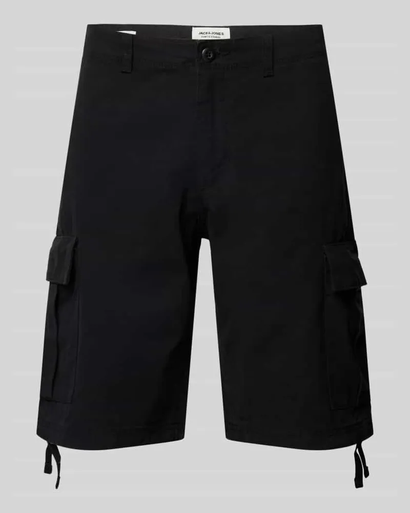 Jack & Jones Regular Fit Cargoshorts mit Gürtelschlaufen Modell 'COLE Black