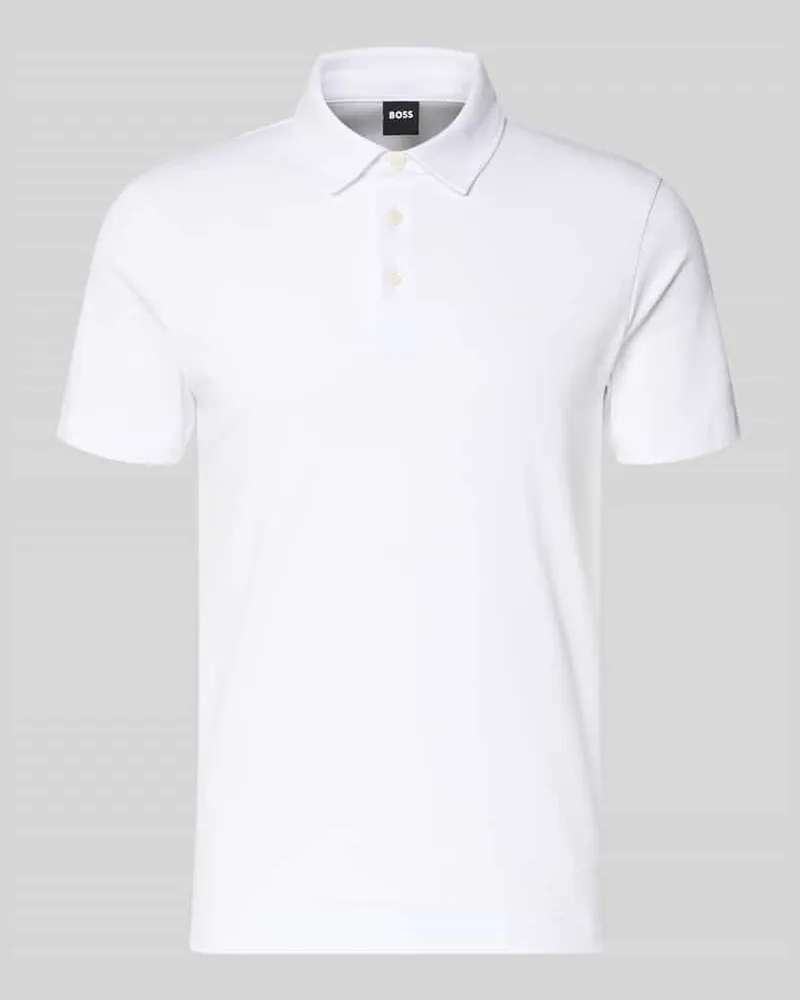 HUGO BOSS Poloshirt mit Brand-Schriftzug Weiss