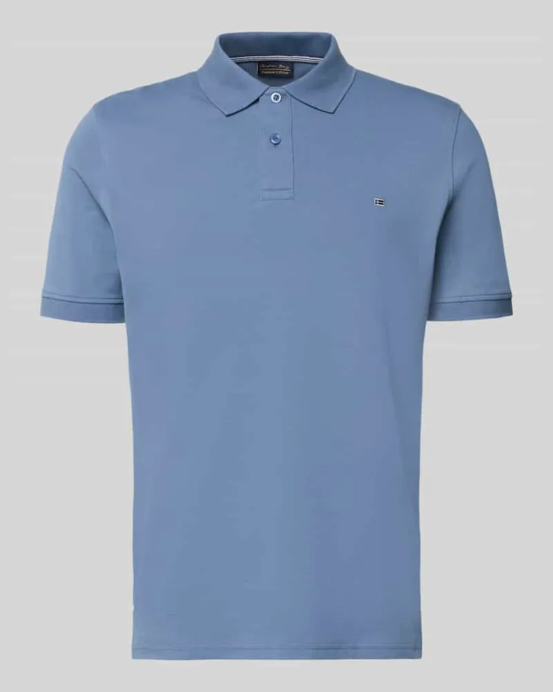 Christian Berg Regular Fit Poloshirt mit Stitching Jeansblau