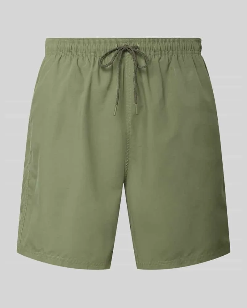 HUGO BOSS Badeshorts mit Label-Schriftzug Modell 'ORCA Khaki