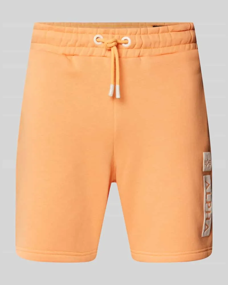 Alpha Industries Regular Fit Sweatshorts mit Label-Print Apricot