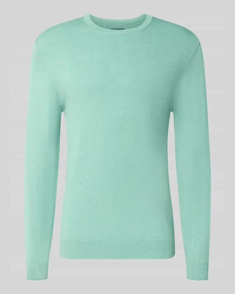 McNeal Strickpullover mit geripptem Rundhalsausschnitt Hellgruen