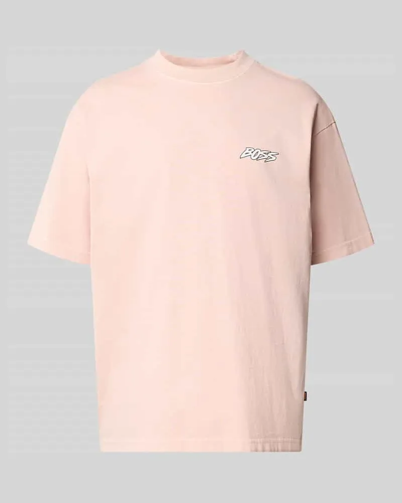 HUGO BOSS Regular Fit T-Shirt aus reiner Baumwolle Modell 'SURFWASH Hellrosa