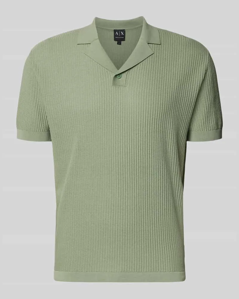 Armani Exchange Regular Fit Poloshirt mit Reverskragen und V-Ausschnitt Hellgruen