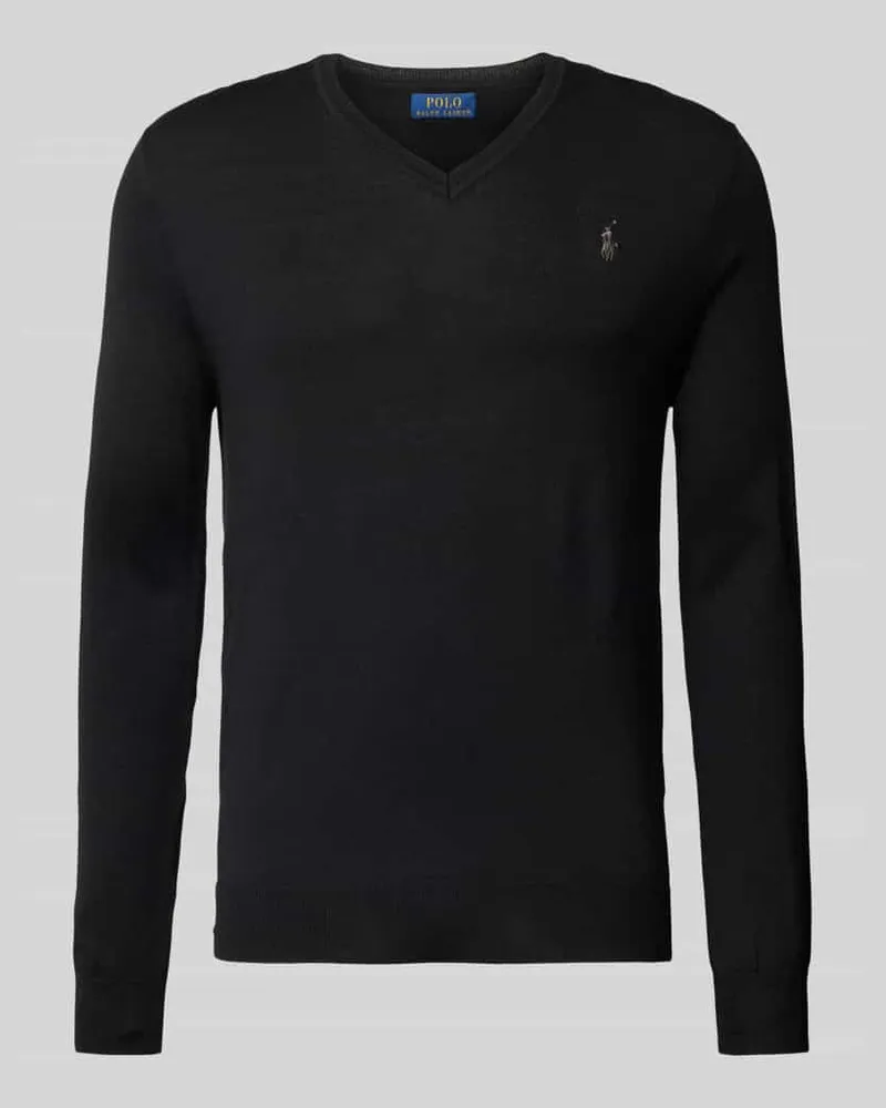 Ralph Lauren Wollpullover mit Logo-Stitching Black
