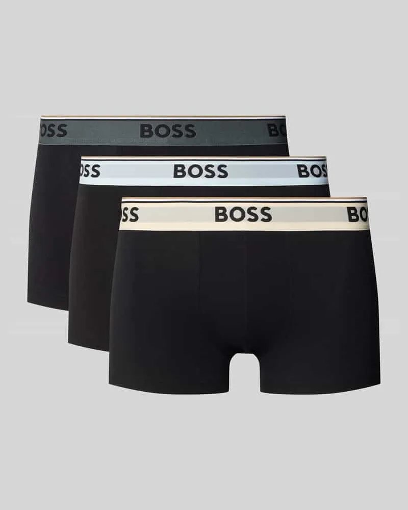 HUGO BOSS Regular Fit Trunks aus Baumwoll-Mix im 3er-Pack Black