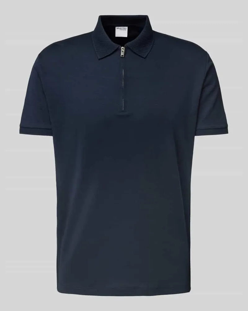 Selected Homme Poloshirt mit kurzem Reißverschluss 