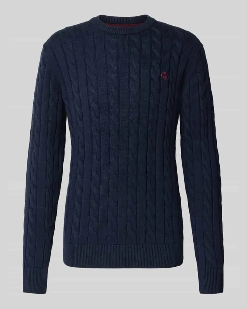 McNeal Slim Fit Strickpullover aus reiner Baumwolle Dunkelblau