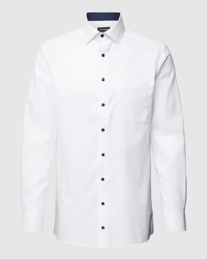 Olymp Modern Fit Businesshemd mit Kentkragen Weiss