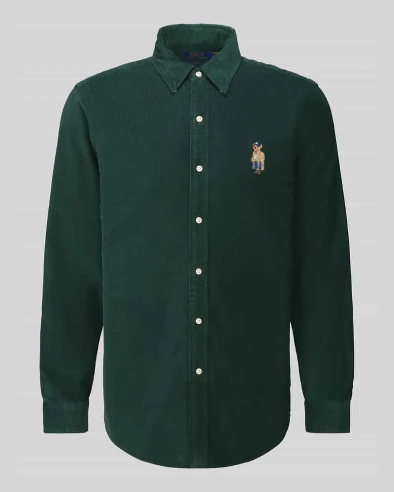 Ralph Lauren Custom Fit Freizeithemd aus reiner Baumwolle mit POLO BEAR Stitching Dunkelgruen