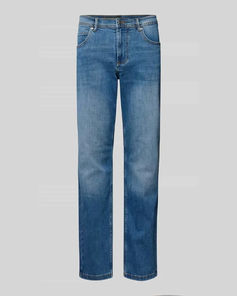 Christian Berg Regular Fit Jeans im Used-Look Blau