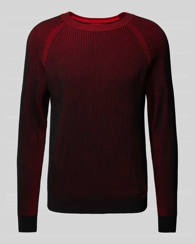 HUGO BOSS Strickpullover mit gerippten Abschlüssen Modell 'Squizzo 