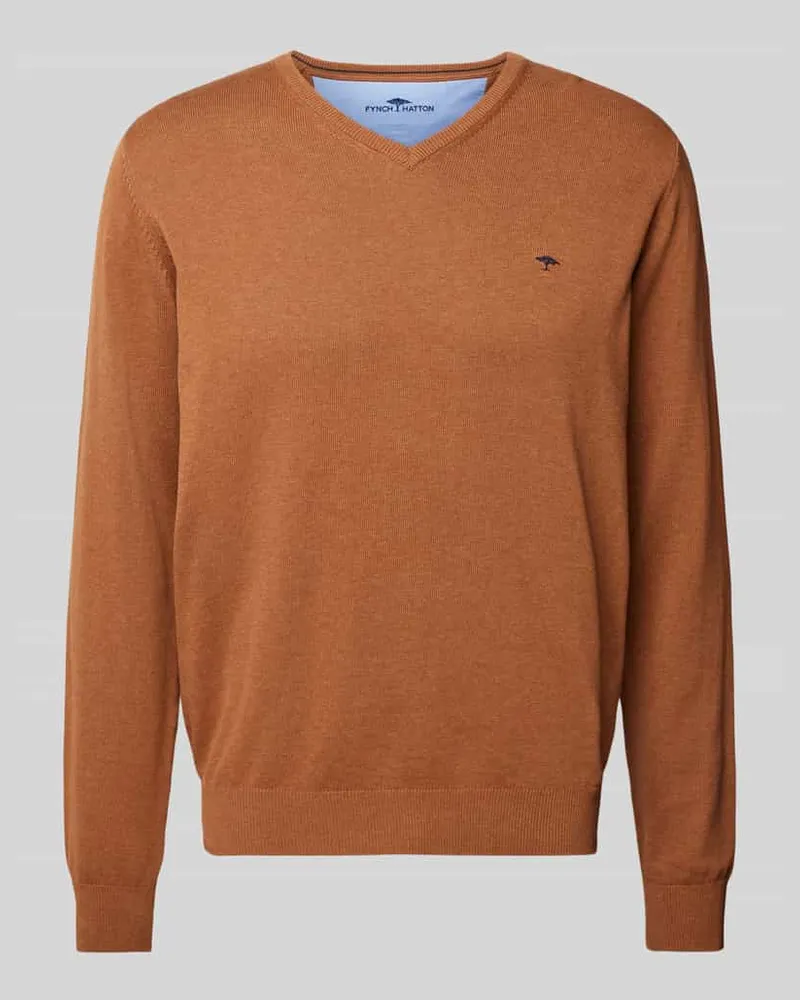 Fynch-Hatton Strickpullover mit Label-Stitching 