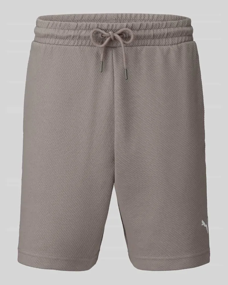 Puma Relaxed Fit Sweatshorts aus Baumwoll-Mix 'ESS ELEVATED Schlamm