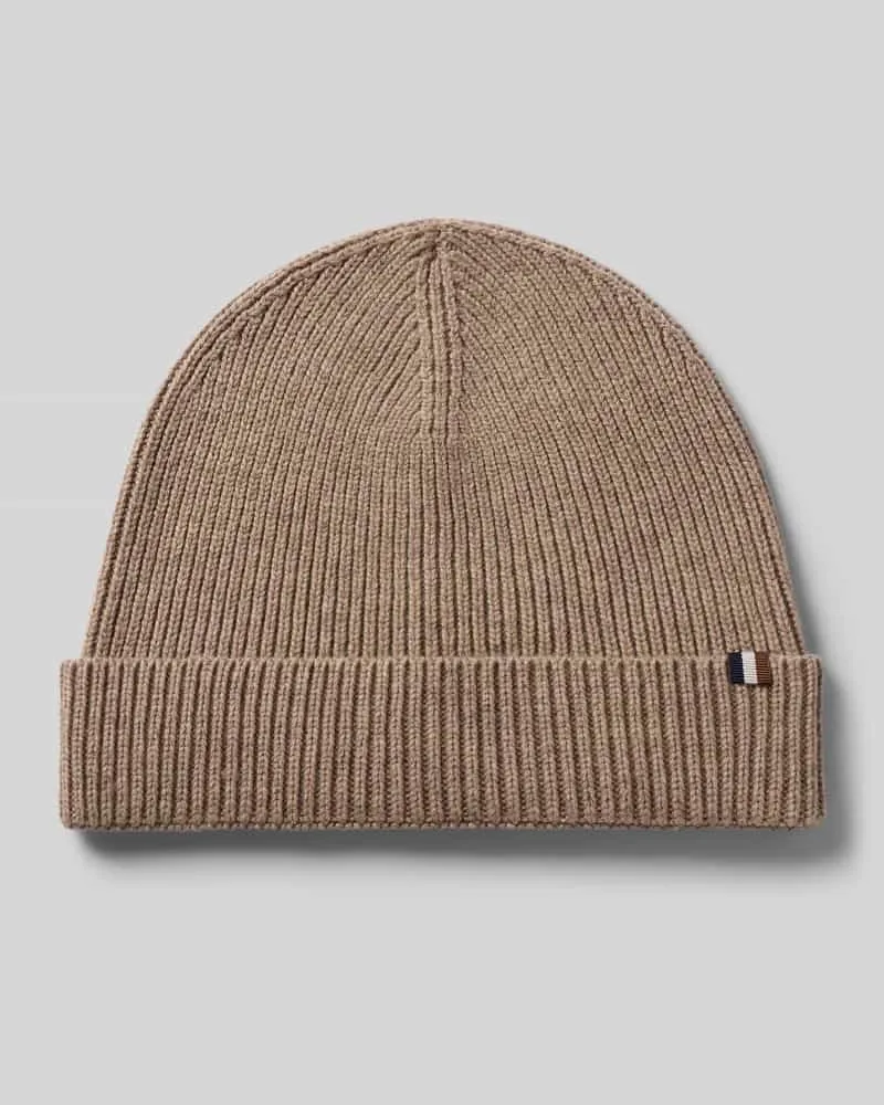 Bugatti Beanie mit Schurwoll-Anteil Taupe