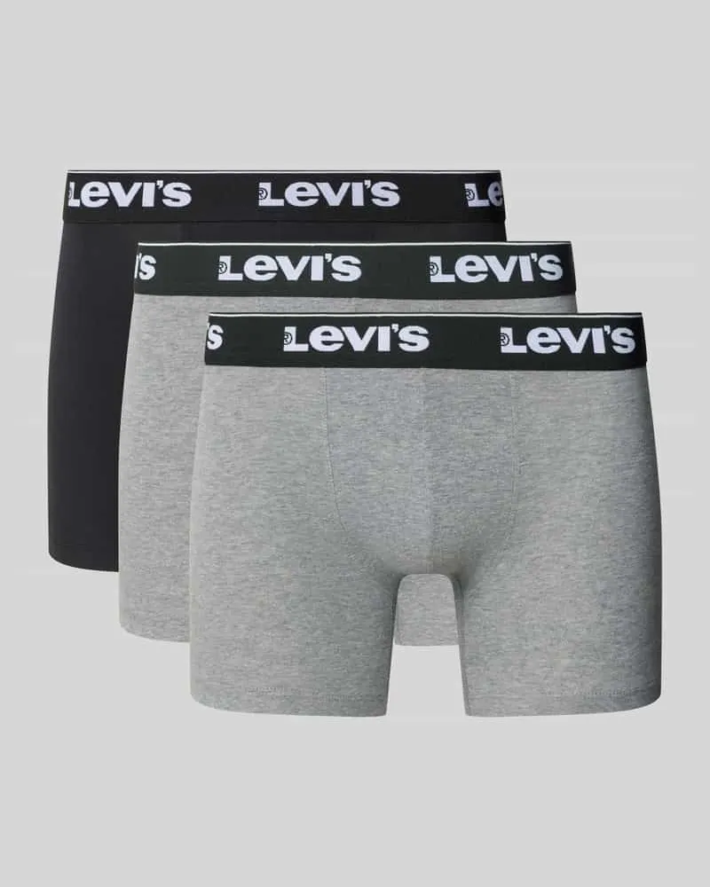Levi's Trunks mit Label-Bund im 3er-Pack Mittelgrau