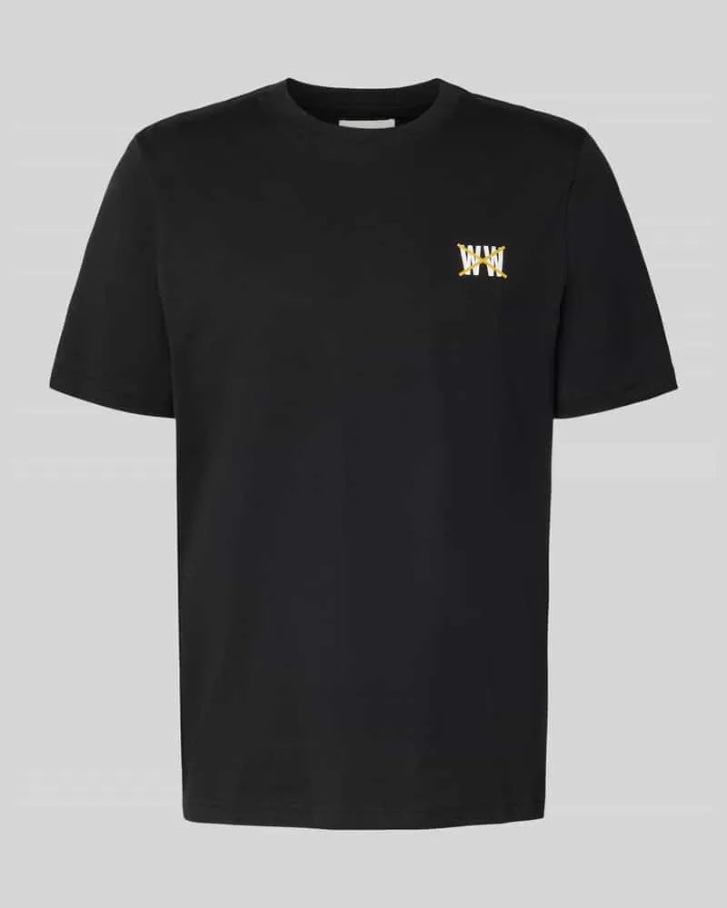 Wood Wood Regular Fit T-Shirt mit Logo-Print Modell 'Bobby Black
