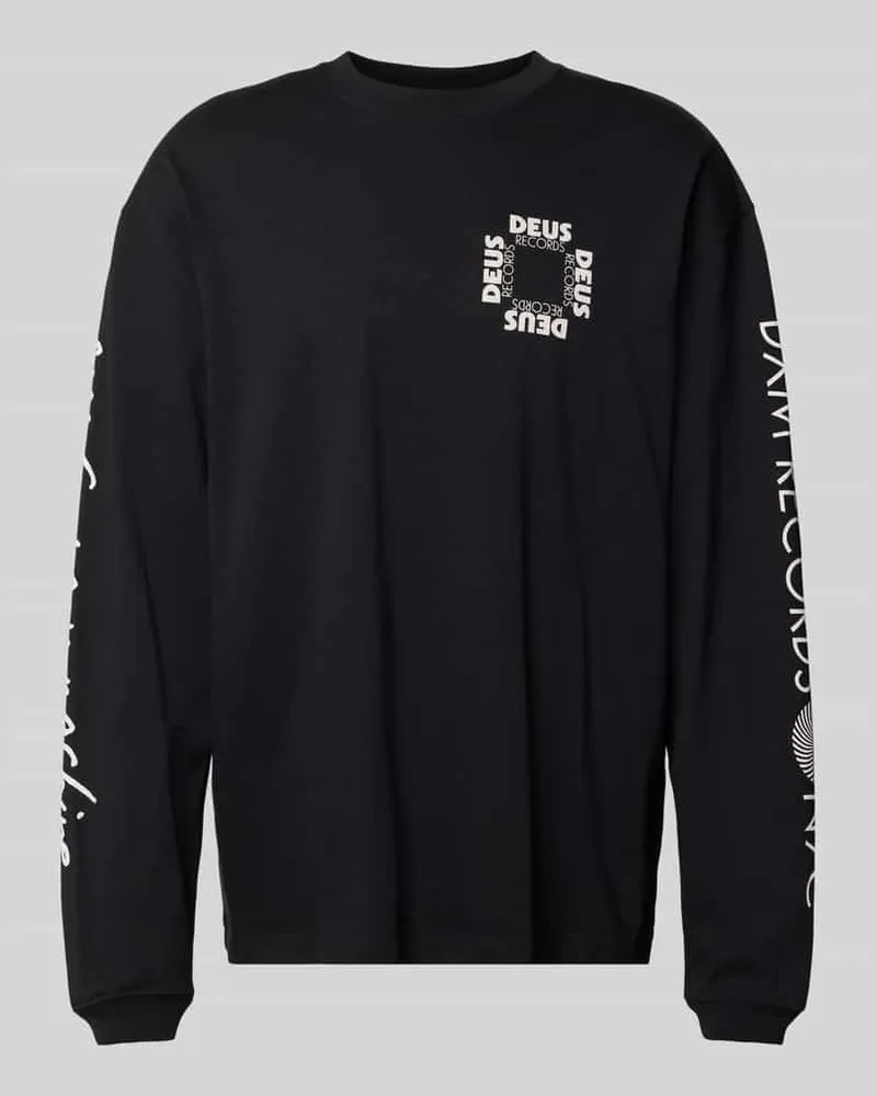 Deus Ex Machina Longsleeve mit Label-Print Modell 'DEFACTO Black