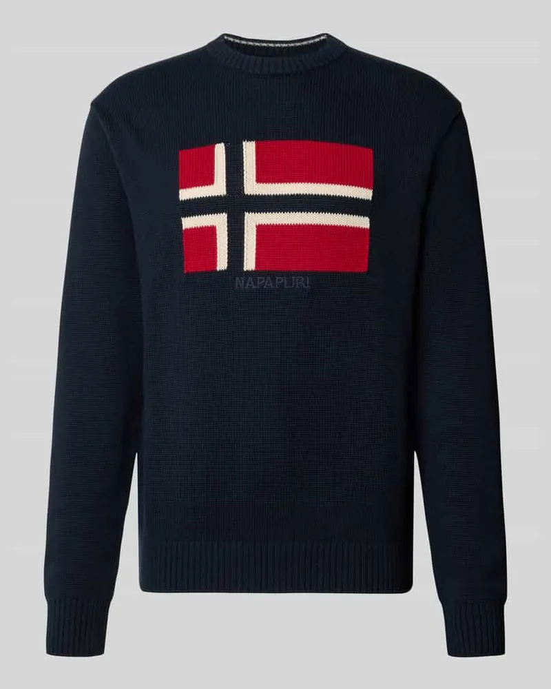 Napapijri Strickpullover aus reiner Baumwolle Modell 'MURA Marine