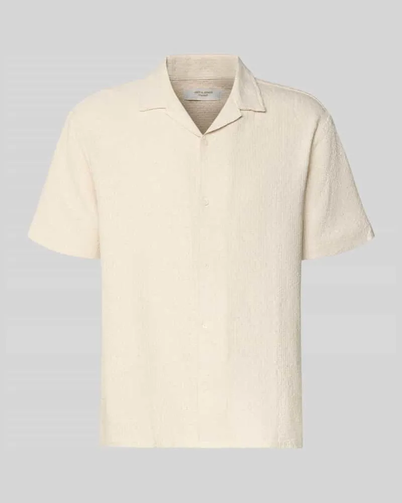Jack & Jones Regular Fit Freizeithemd im Allover-Look Modell 'MONTAUK Offwhite