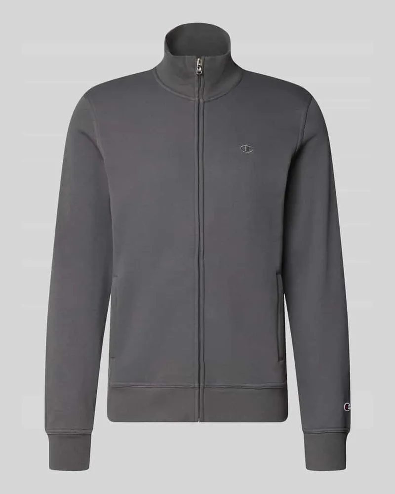 Champion Sweatjacke mit Stehkragen und Reißverschluss Dunkelgrau