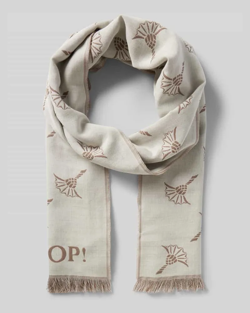 JOOP! Schal mit Label-Details Modell 'Feris Sand