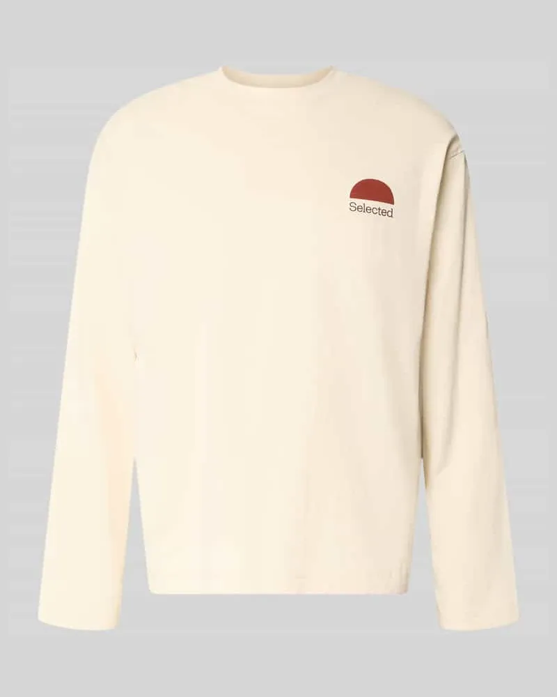 Selected Homme Relaxed Fit T-Shirt aus reiner Baumwolle Modell 'AXMAX Offwhite