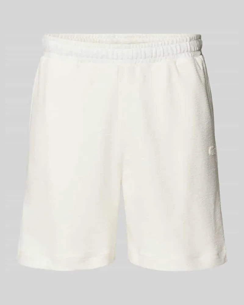 Lacoste Regular Fit Sweatshorts aus reiner Baumwolle Offwhite