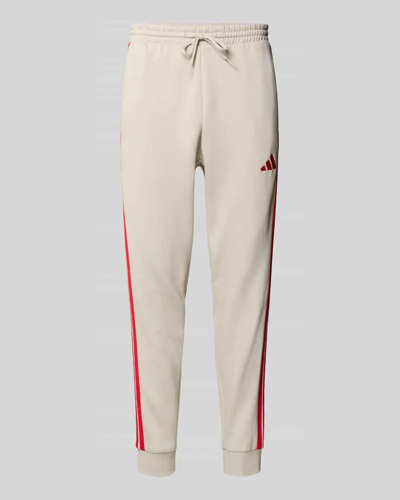 adidas Regular Fit Sweathose mit Logo-Stitching Beige