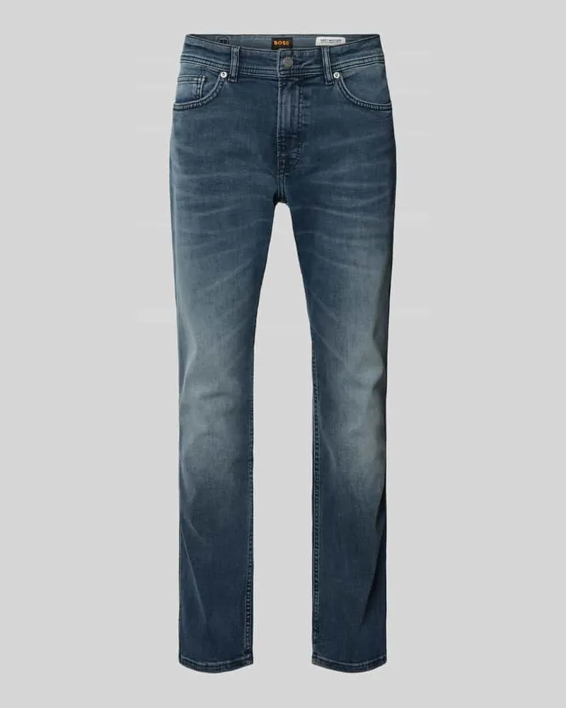 HUGO BOSS Slim Fit Jeans aus Baumwoll-Mix Modell 'DELAWARE Jeansblau