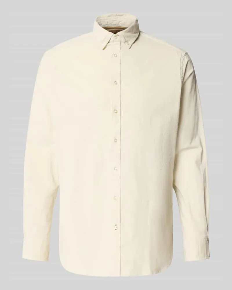 Christian Berg Freizeithemd mit Knopfleiste Offwhite