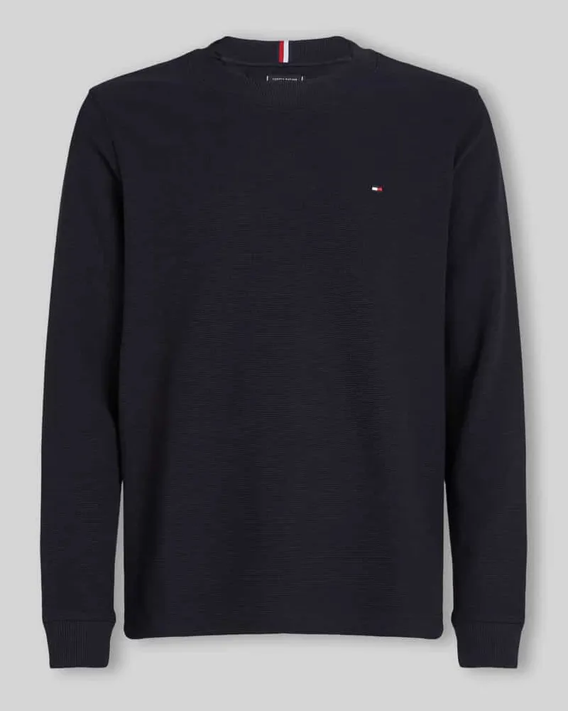 Tommy Hilfiger Regular Fit Langarmshirt mit dezentem Logo-Detail Marine