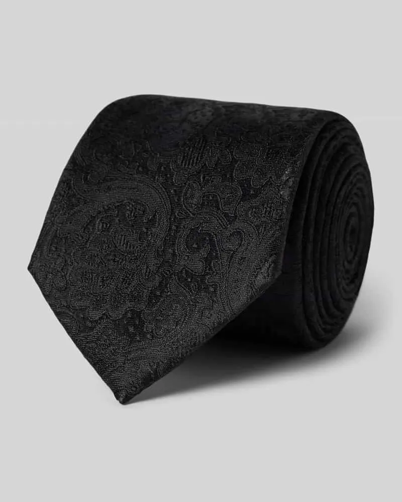 Monti Seidenkrawatte mit Paisley-Muster Black