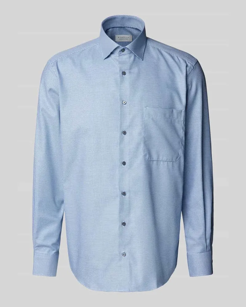 Eterna Comfort Fit Business-Hemd mit Brusttasche Blau