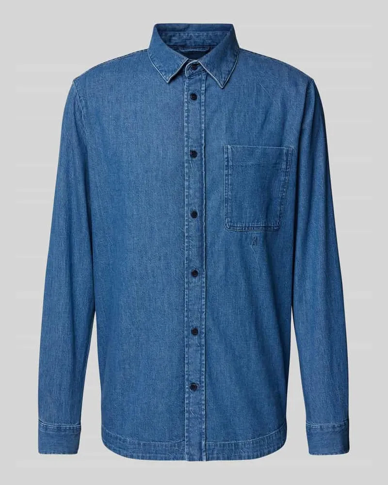 Armedangels Jeanshemd mit Brusttaschen Modell 'BAASO Jeansblau