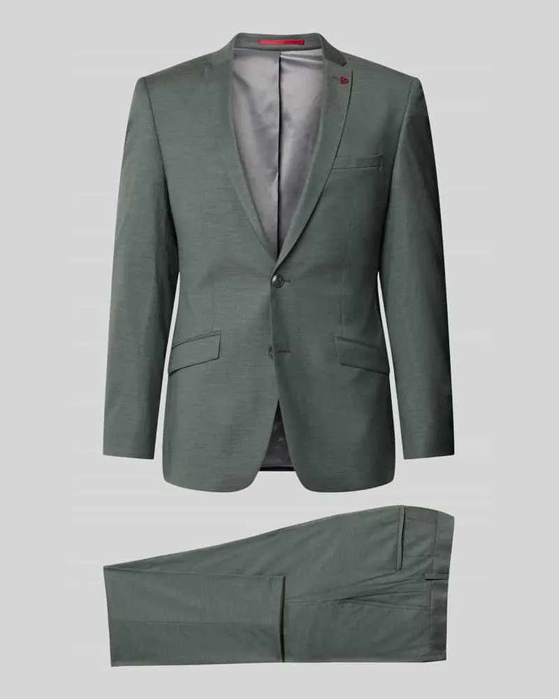 Roy Robson Slim Fit Anzug aus Schurwoll-Mix mit Viskose-Anteil Gruen