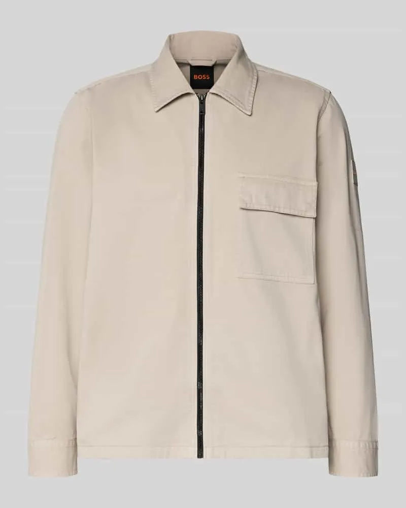 HUGO BOSS Regular Fit Hemdjacke aus reiner Baumwolle Modell 'M_LORUM Sand