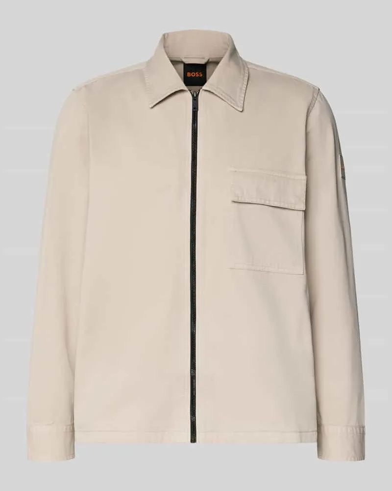 HUGO BOSS Regular Fit Hemdjacke aus reiner Baumwolle Modell 'M_LORUM Sand