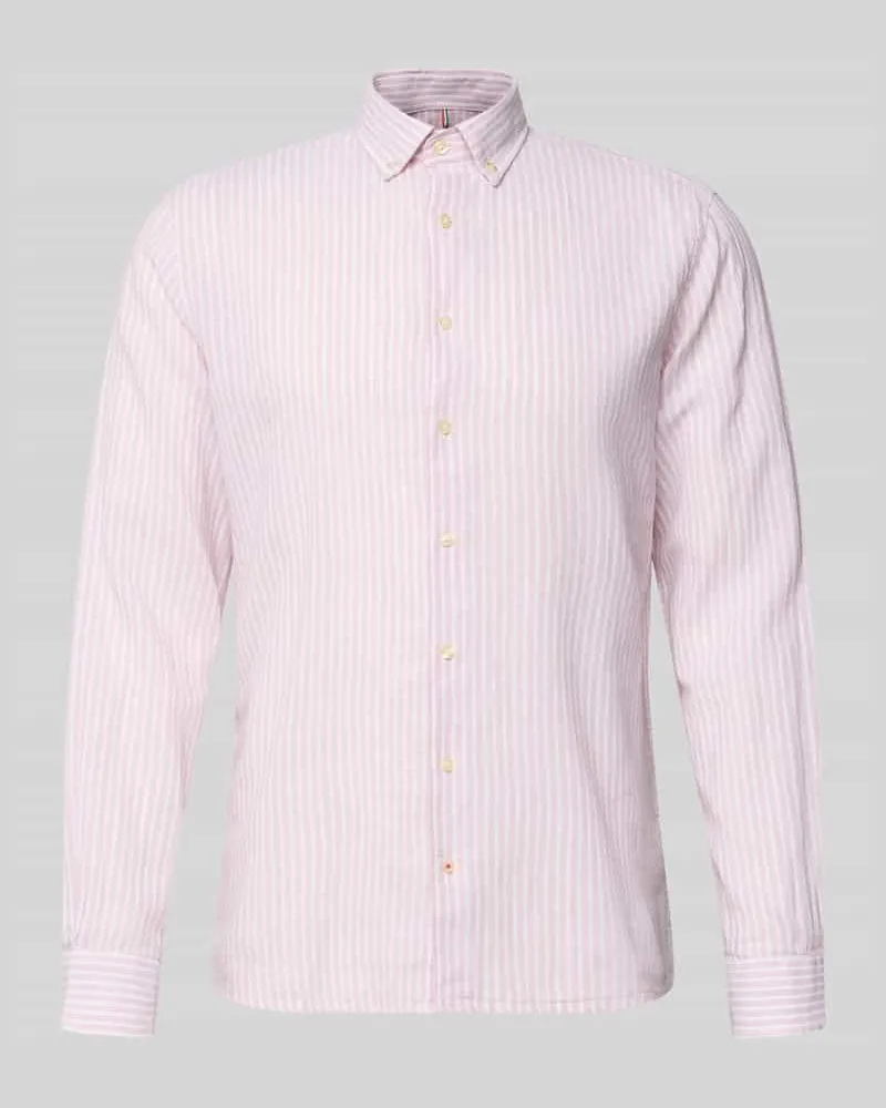 cinque Slim Fit Freizeithemd aus Leinen-Mix Modell 'Stone Flieder