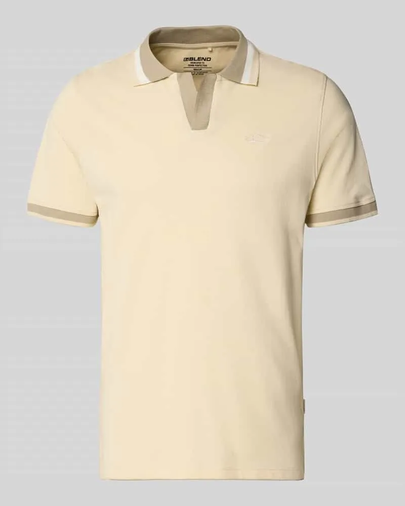 Blend Regular Fit Poloshirt mit Label-Stitching Modell 'EVO Beige