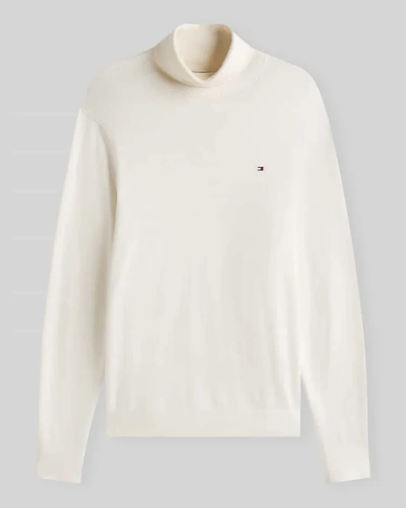 Tommy Hilfiger Regular Fit Rollkragenpullover aus Baumwoll-Kaschmir-Mix Offwhite