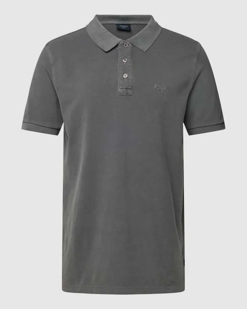 JOOP! Poloshirt mit Label-Stitching Anthrazit