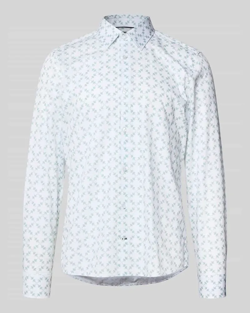 JOOP! Slim Fit Businesshemd mit Knopfleiste Smaragd