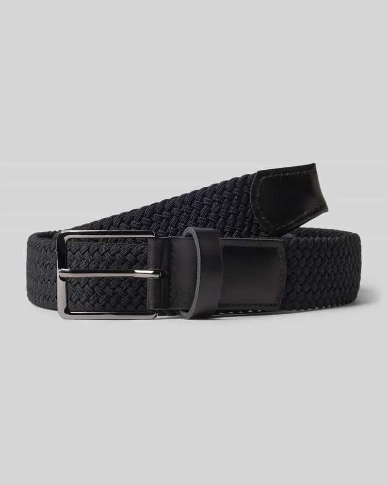 Bugatti Stoffgürtel mit Zopfmuster Black