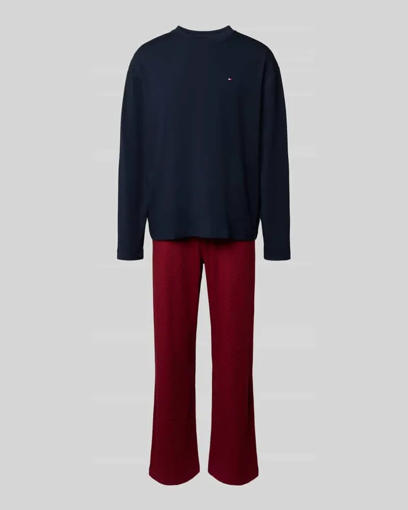 Tommy Hilfiger Regular Fit Pyjama aus Baumwoll-Mix Rot