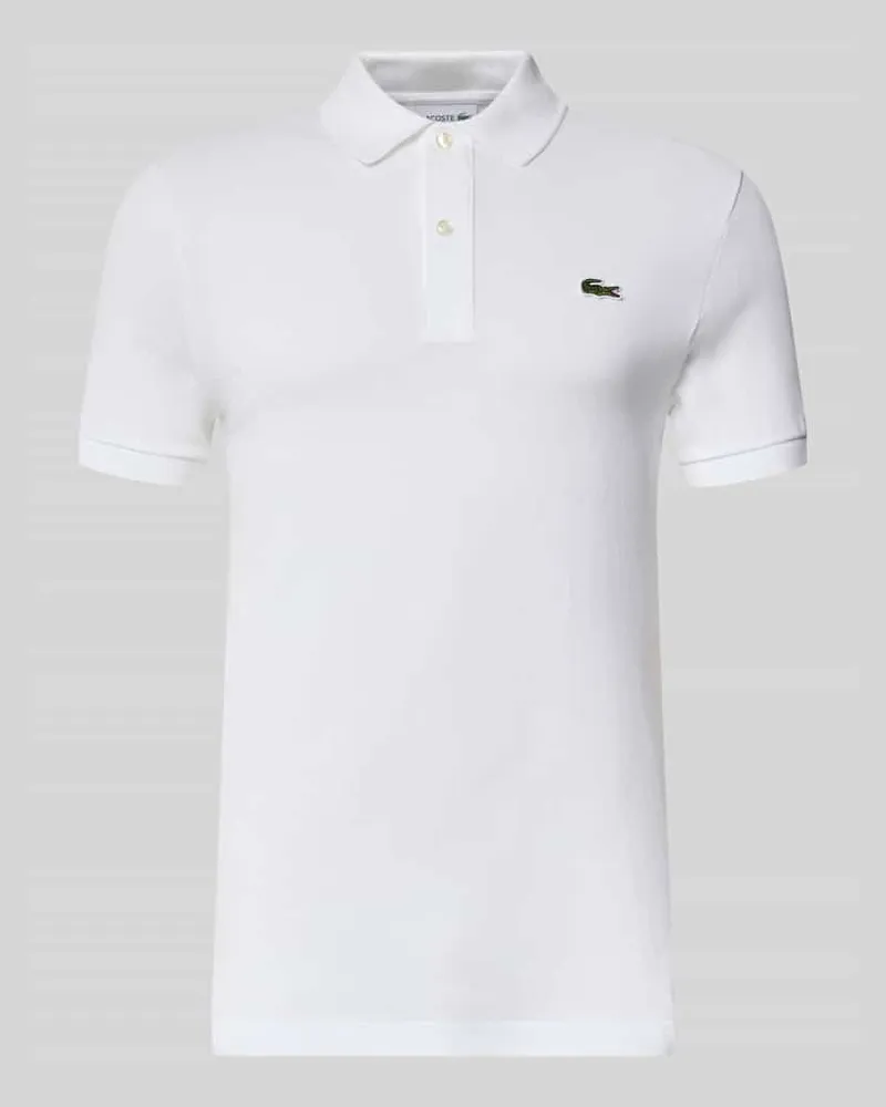 Lacoste Slim Fit Poloshirt aus reiner Baumwolle Weiss
