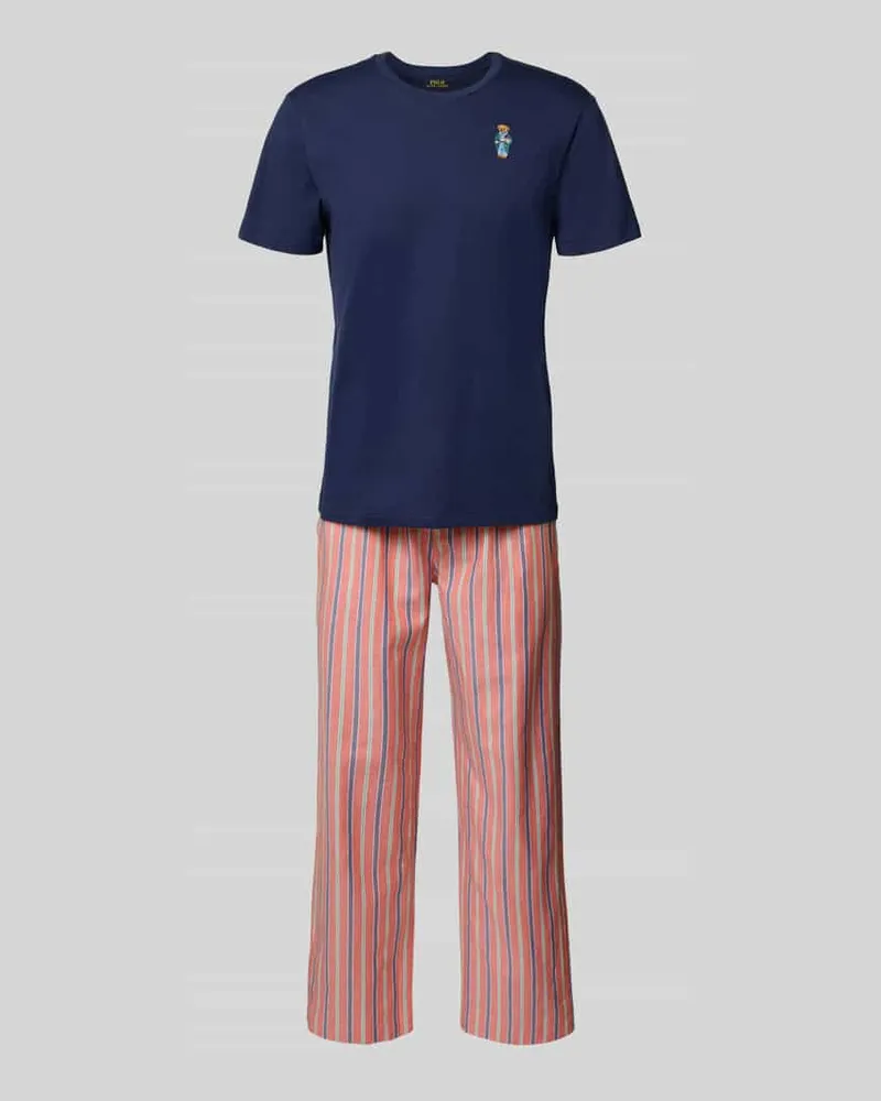 Ralph Lauren Relaxed Fit Pyjama Set mit Logo-Stitching Modell 'Sleep Marine
