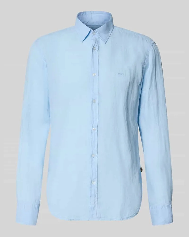 HUGO BOSS Regular Fit Freizeithemd aus reinem Leinen Modell 'RELEGANT Ocean
