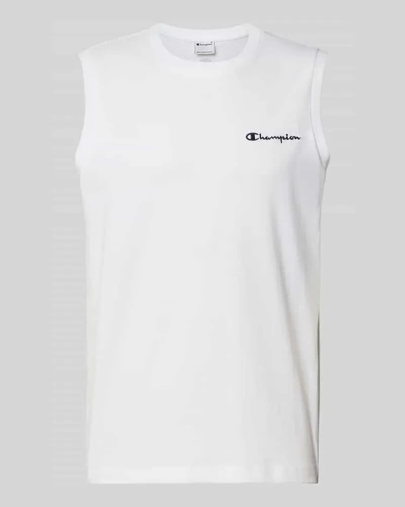 Champion Top mit Label-Stitching und Rundhalsausschnitt Weiss