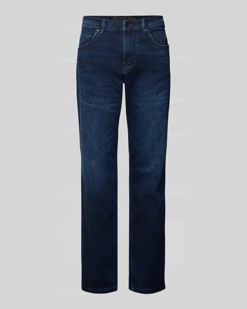 Christian Berg Regular Fit Jeans im Used-Look Marine